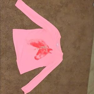 Pink horse kid’s long sleeve shirt